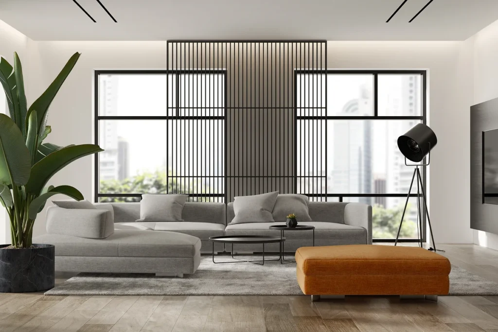 Mimari Dekorasyon ve İç Mekan Tasarımı uygulaması yapılan modern yaşam alanı